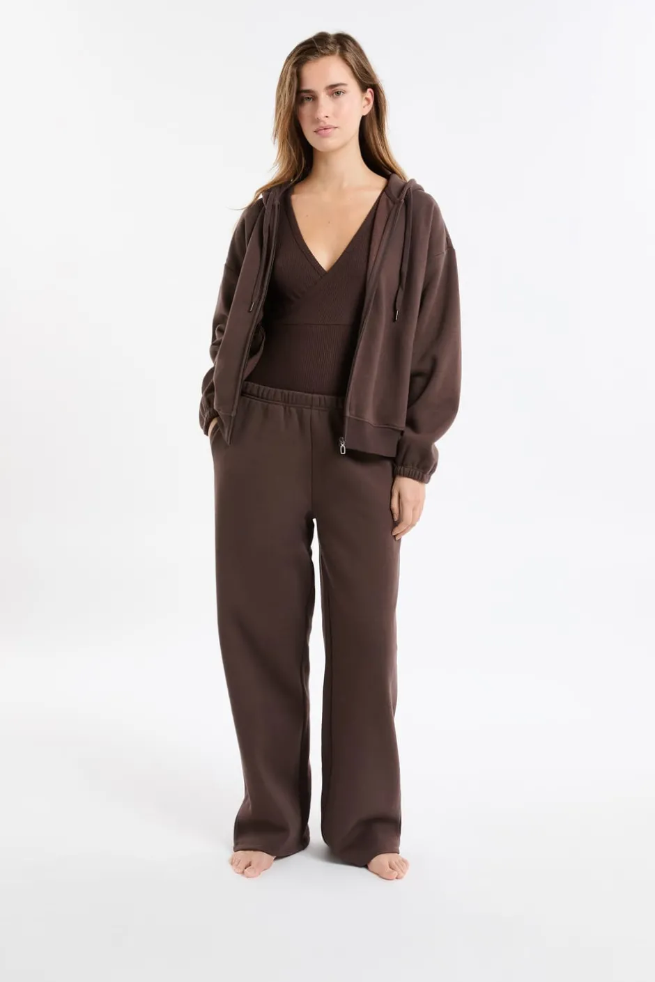 ETAM Homewear|Los Pijamas Más Responsables|Pantalón de pijama con cintura elástica y algodón CHOCOLATE