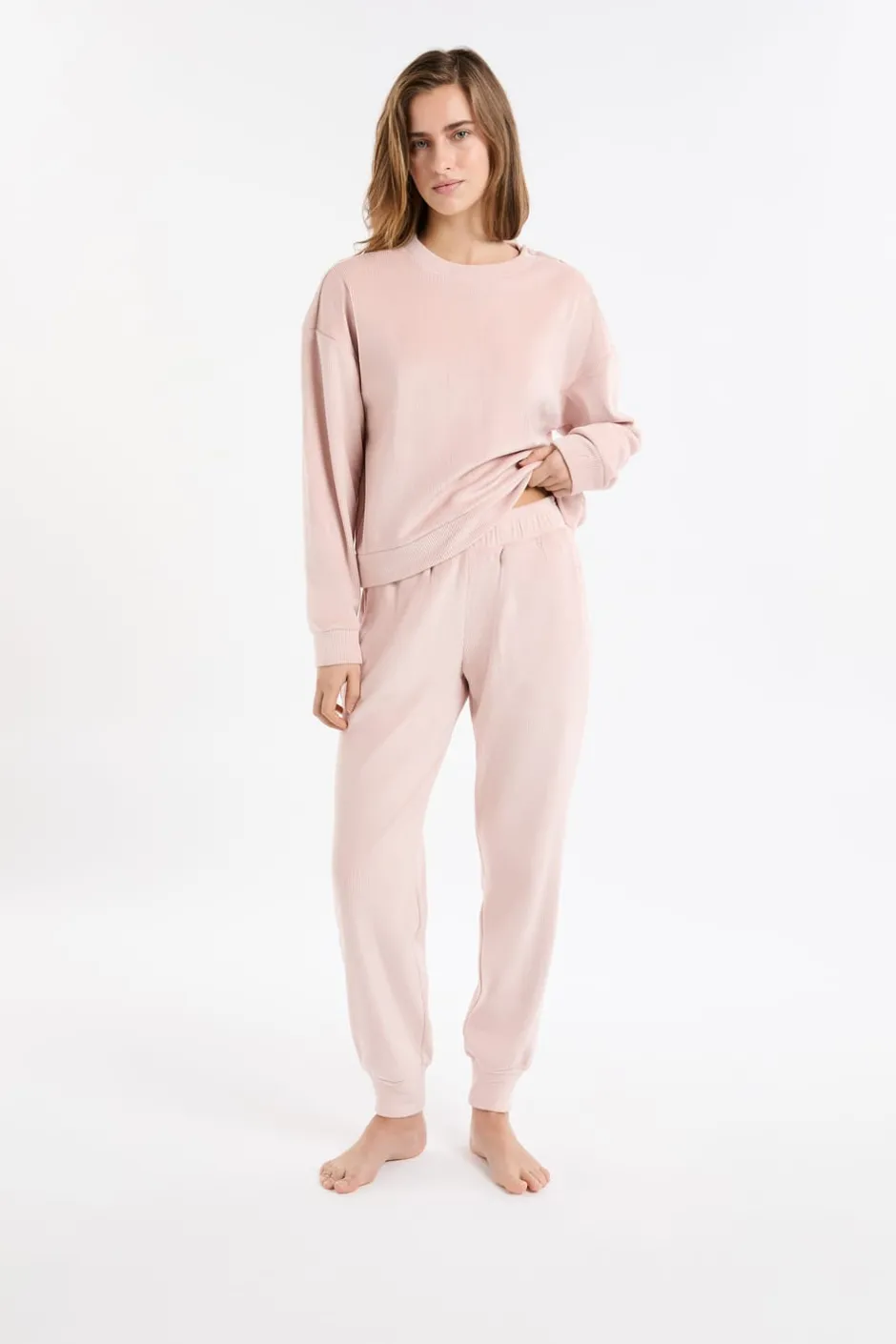 ETAM Homewear|Los Pijamas Más Responsables|Pantalón de pijama con cintura elástica ROSA EMPOLVADO