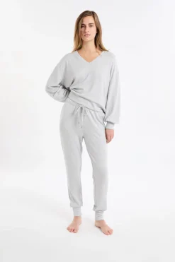 ETAM Homewear|Partes De Abajo De Pijama|Pantalón de pijama con cordón GRIS CLARO
