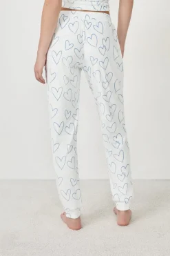 ETAM Partes De Abajo De Pijama|Los Pijamas Más Responsables|Pantalón de pijama con corazones BLANCO