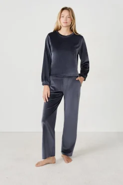 ETAM Pijamas Calentitos|Partes De Abajo De Pijama|Pantalón de pijama con efecto terciopelo AZUL NOCHE