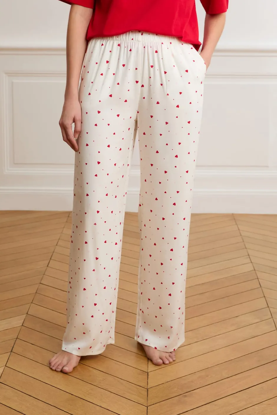 ETAM Los Pijamas Más Responsables|Partes De Abajo De Pijama|Pantalón de pijama con estampado de corazones IMP FD crudo