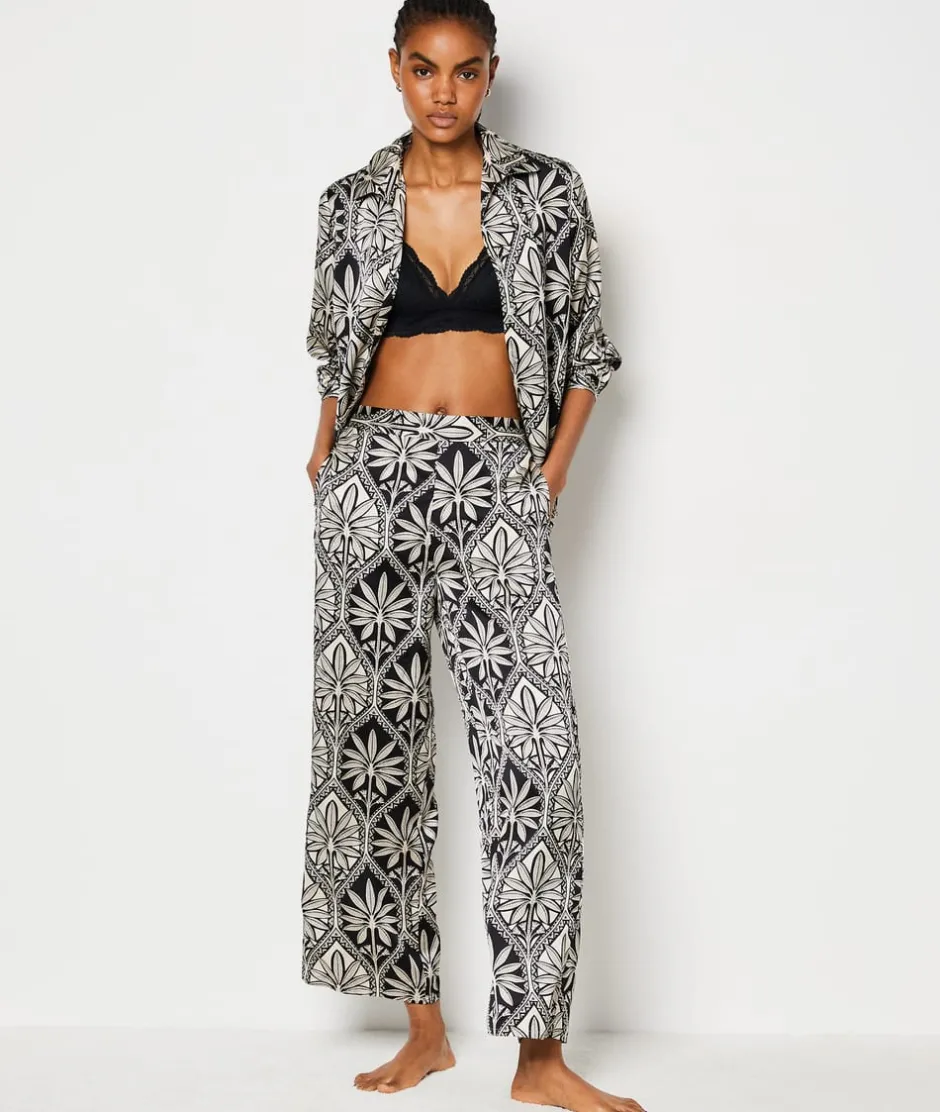 ETAM Partes De Abajo De Pijama|Pantalón de pijama con estampado floral IMP FD NEGRO