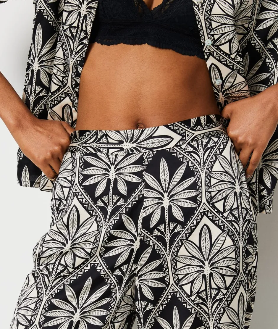 ETAM Partes De Abajo De Pijama|Pantalón de pijama con estampado floral IMP FD NEGRO