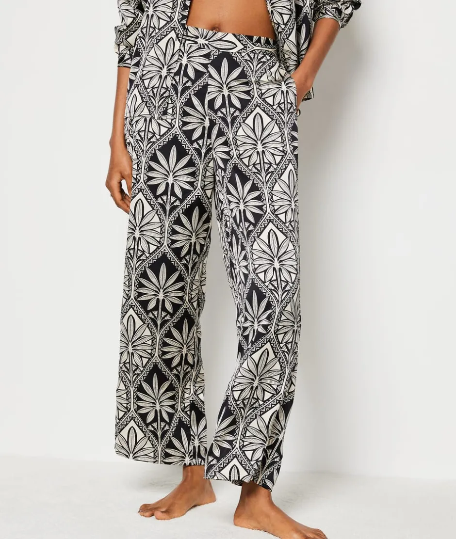 ETAM Partes De Abajo De Pijama|Pantalón de pijama con estampado floral IMP FD NEGRO