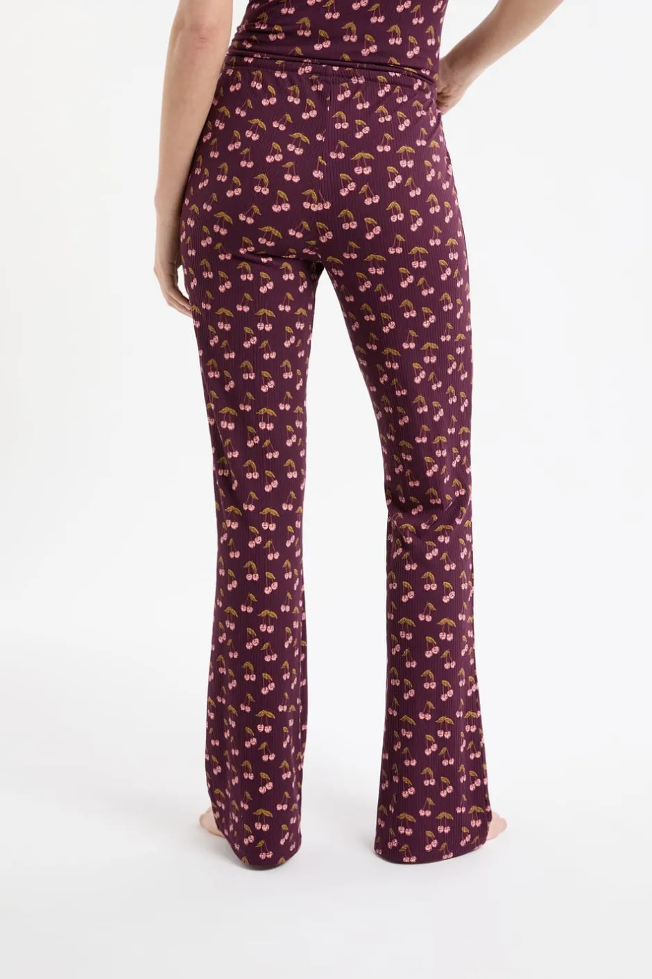 ETAM Los Pijamas Más Responsables|Partes De Abajo De Pijama|Pantalón de pijama con estampado de cerezas VIOLET