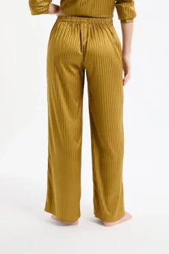 ETAM Los Pijamas Más Responsables|Partes De Abajo De Pijama|Pantalón de pijama de satén a rayas VERDE