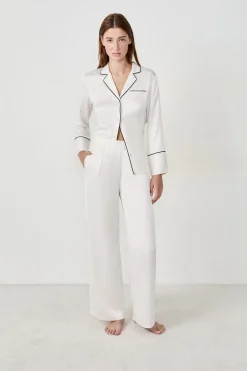 ETAM Pijamas Para Novias|Partes De Abajo De Pijama|Pantalón de pijama de satén CRUDO