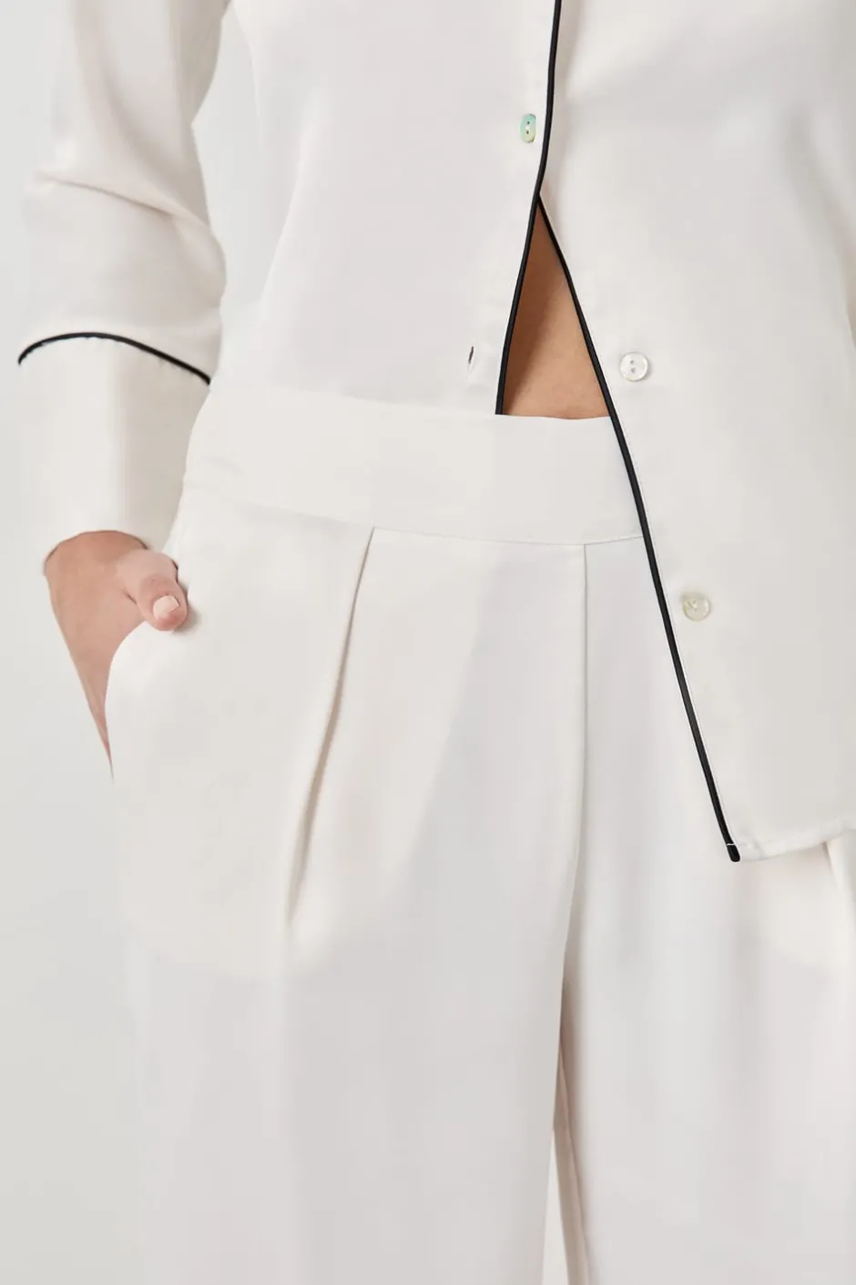 ETAM Pijamas Para Novias|Partes De Abajo De Pijama|Pantalón de pijama de satén CRUDO