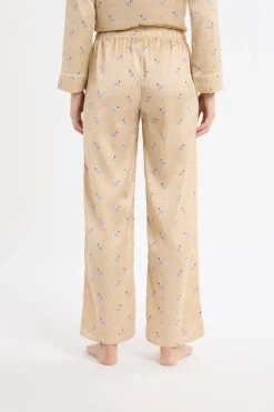 ETAM Partes De Abajo De Pijama|Pantalón de pijama de satén con estampado de perros IMP FONDO ROSA