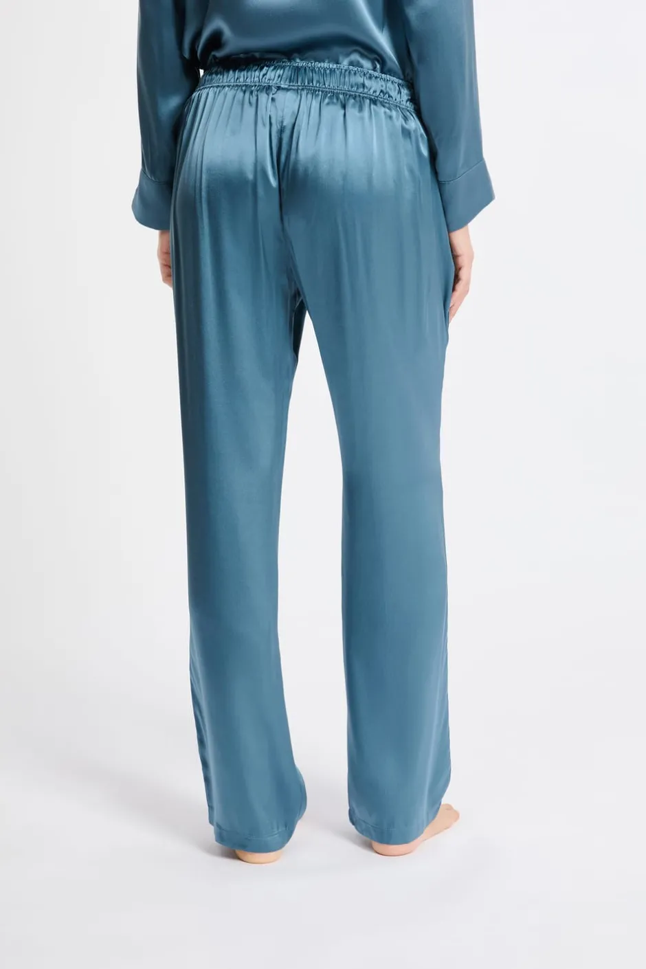 ETAM Pijamas De Seda|Partes De Abajo De Pijama|Pantalón de pijama de seda AZUL OSCURO