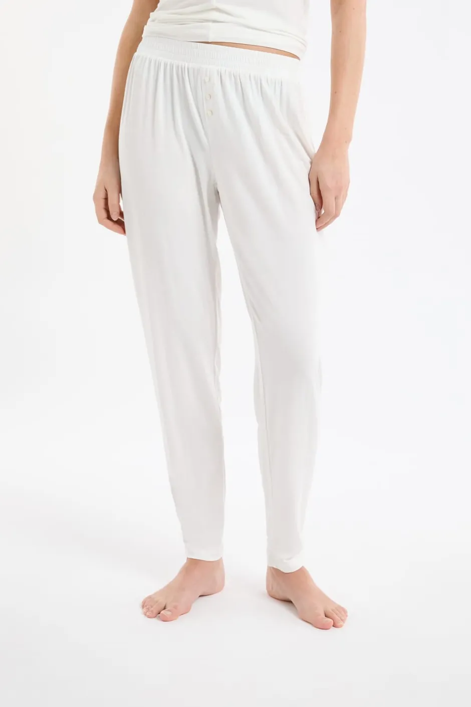 ETAM Pijamas Esenciales|Partes De Abajo De Pijama|Pantalón de pijama liso BLANCO CRUDO