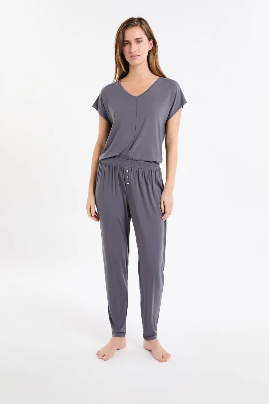 ETAM Pijamas Esenciales|Partes De Abajo De Pijama|Pantalón de pijama liso ANTRACITA