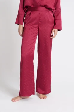 ETAM Partes De Abajo De Pijama|Los Pijamas Más Responsables|Pantalón de pijama satinado estampado ROJO