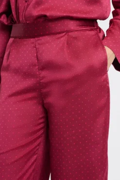 ETAM Partes De Abajo De Pijama|Los Pijamas Más Responsables|Pantalón de pijama satinado estampado ROJO