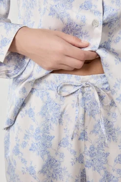 ETAM Partes De Abajo De Pijama|Pantalón de pijama satinado ESTAMPADO FONDO BLANCO