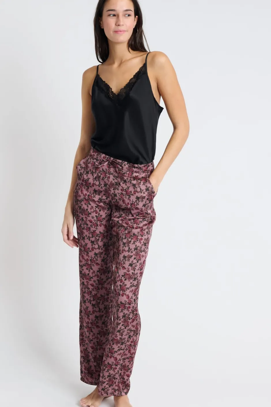 ETAM Partes De Abajo De Pijama|Pantalón de pijama satinado ROSA