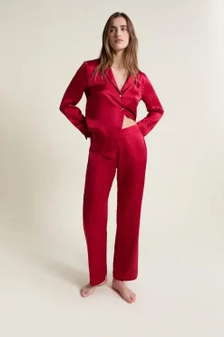 ETAM Pijamas De Seda|Partes De Abajo De Pijama|Pantalón de seda CARDINAL