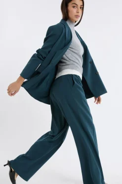 ETAM Corte Ancho|Pantalones|Pantalón de traje ancho VERDE PATO