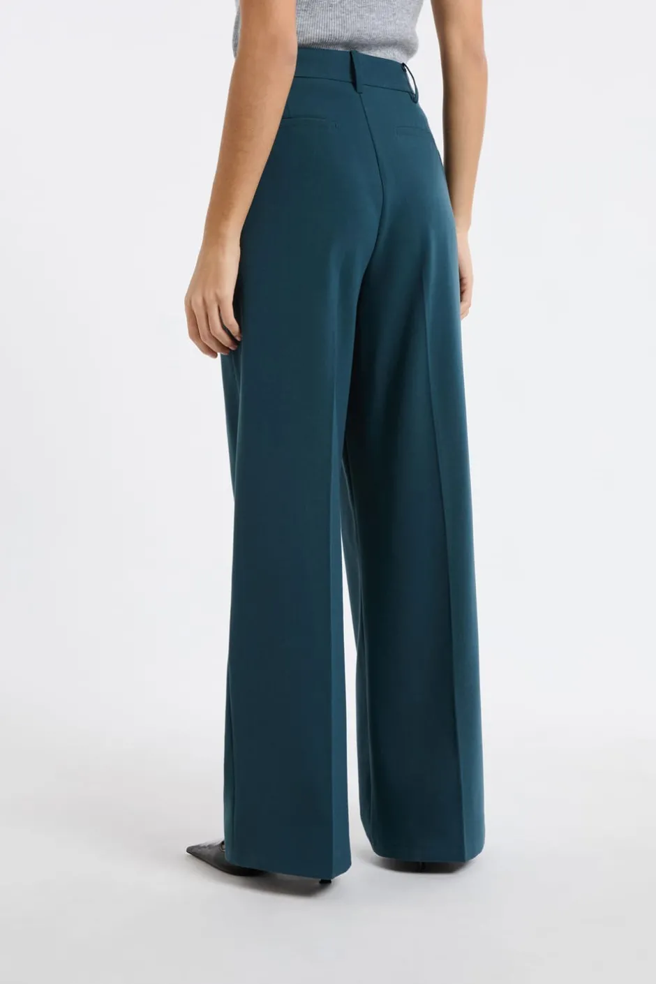 ETAM Corte Ancho|Pantalones|Pantalón de traje ancho VERDE PATO
