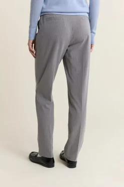 ETAM Corte Recto|Pantalones|Pantalón de vestir a rayas GRIS