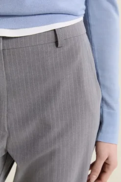 ETAM Corte Recto|Pantalones|Pantalón de vestir a rayas GRIS