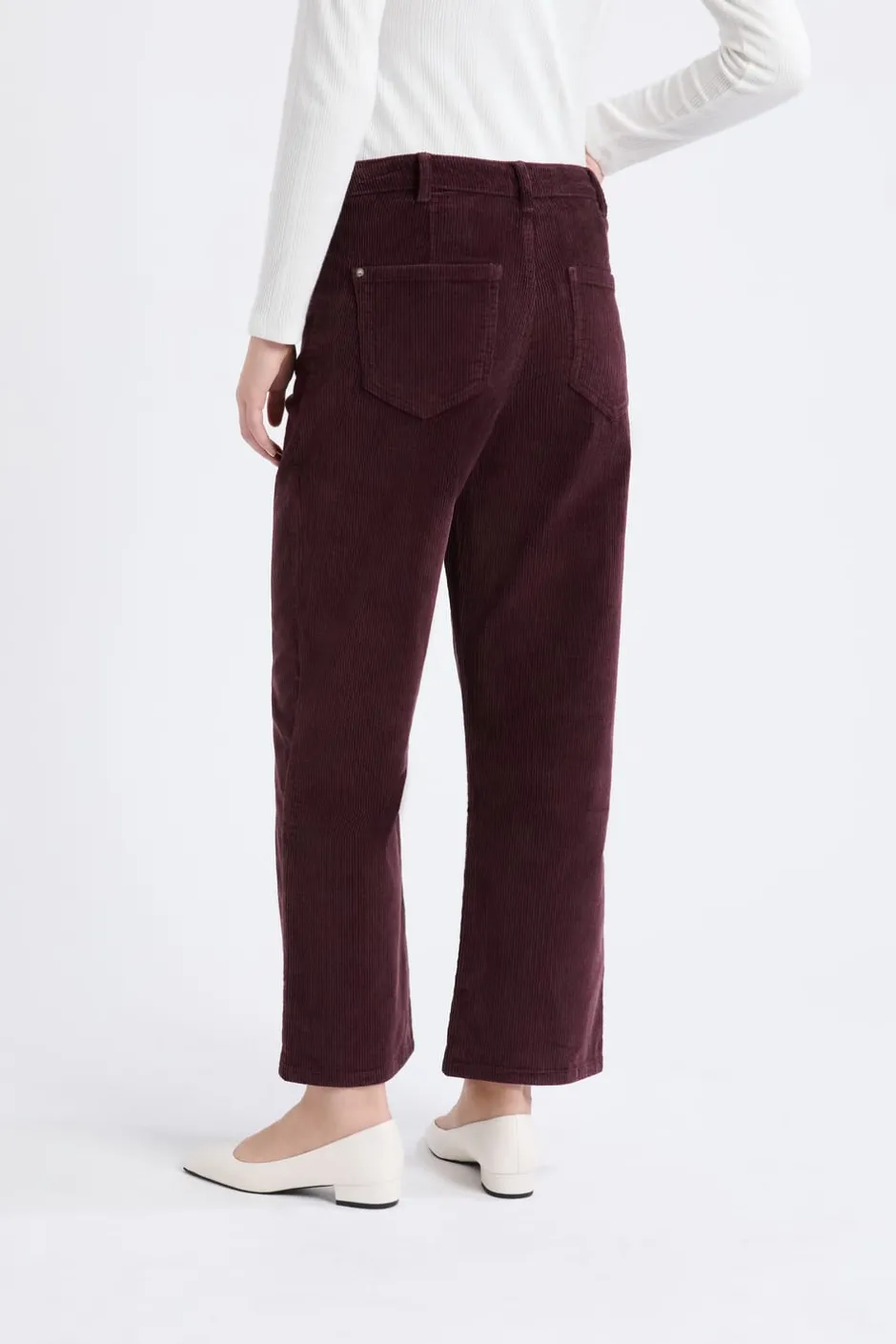 ETAM Corte Recto|Pantalones|Pantalón recto de algodón con efecto terciopelo CHOCOLATE