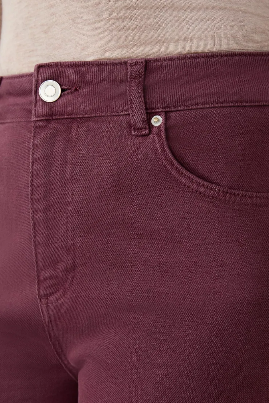 ETAM Corte Ancho|Pantalón rectos de algodón BURDEOS GRANATE