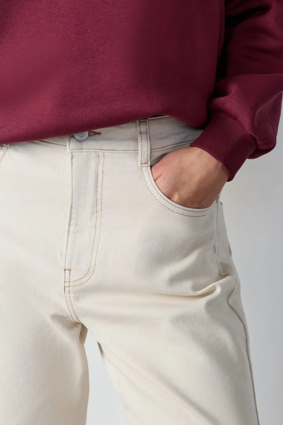 ETAM Corte Recto|Pantalón vaquero recto BEIGE