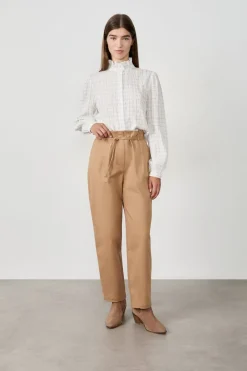 ETAM Pantalones|Pantalon à nouer en coton BEIGE