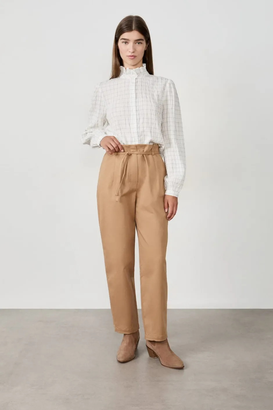 ETAM Pantalones|Pantalon à nouer en coton BEIGE