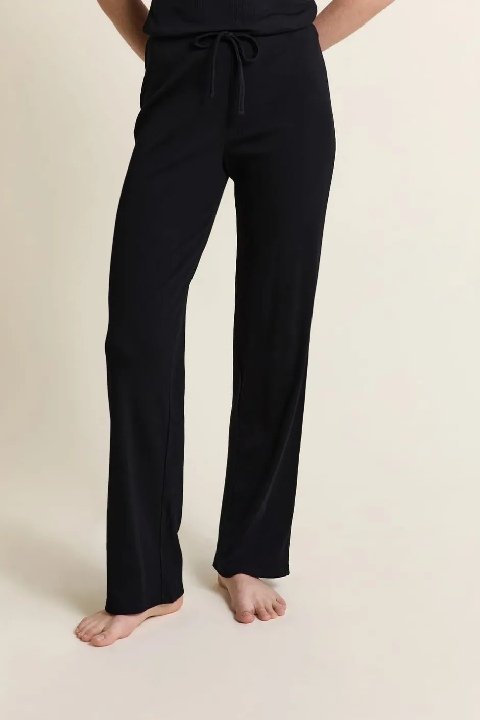 ETAM Los Pijamas Más Responsables|Pijamas Esenciales|Pantalon de pyjama avec coton NOIR