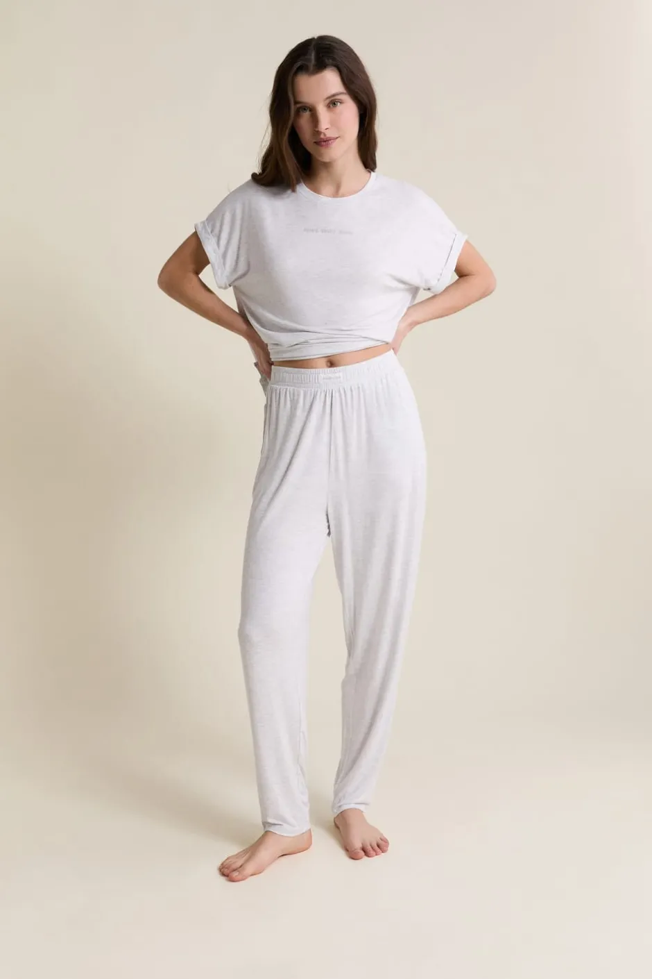 ETAM Los Pijamas Más Responsables|Partes De Abajo De Pijama|Pantalon de pyjama élastiqué GRIS CLAIR