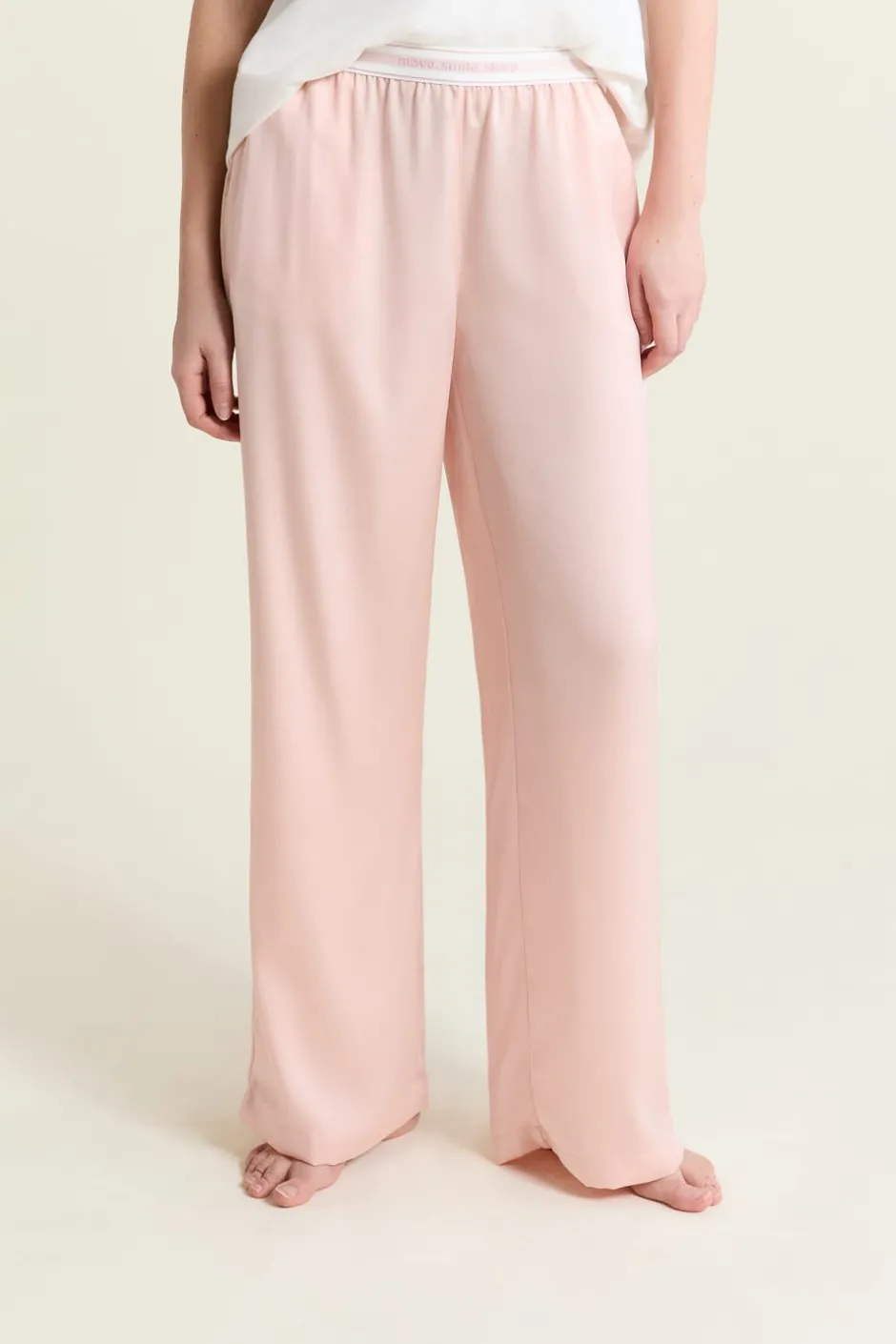 ETAM Los Pijamas Más Responsables|Partes De Abajo De Pijama|Pantalon de pyjama taille élastique "move, smile, sleep" ROSE POUDRE