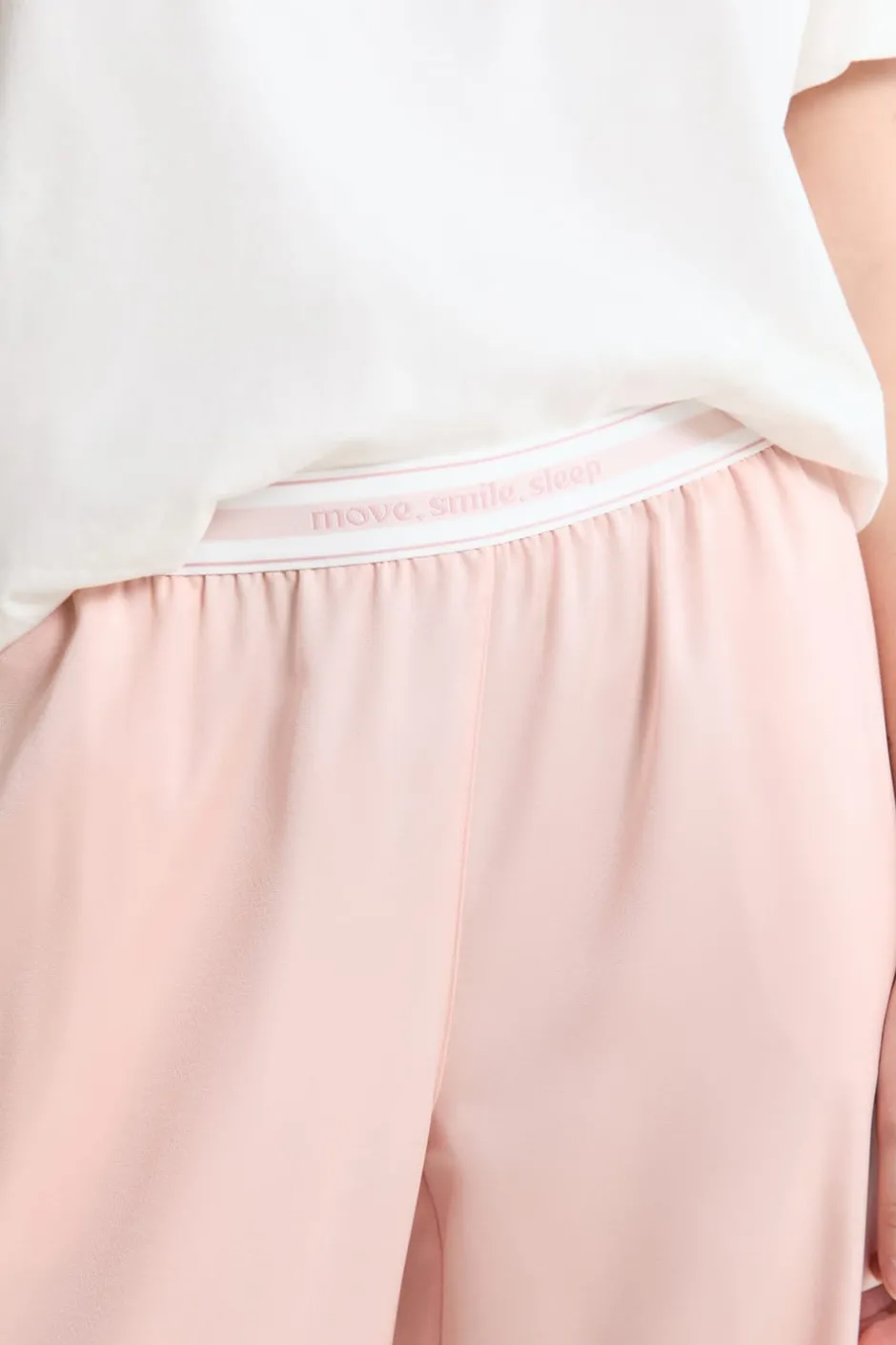 ETAM Los Pijamas Más Responsables|Partes De Abajo De Pijama|Pantalon de pyjama taille élastique "move, smile, sleep" ROSE POUDRE