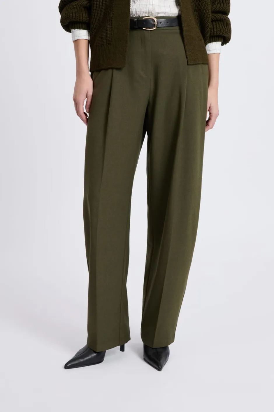 ETAM Pantalones|Pantalon large droit VERT