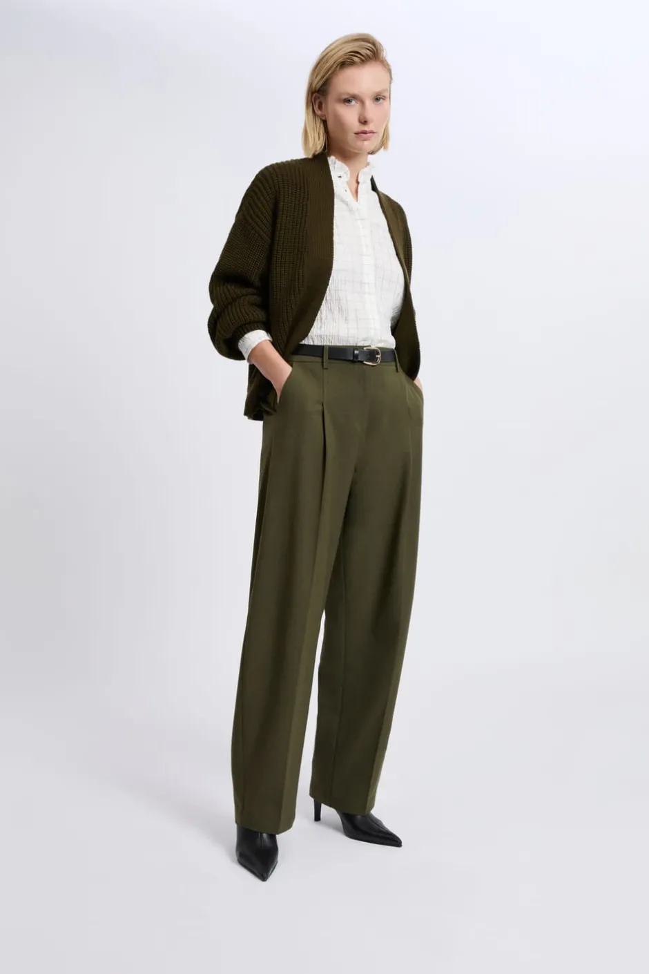 ETAM Pantalones|Pantalon large droit VERT