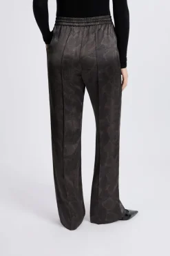 ETAM Corte Ancho|Pantalones|Pantalon large satiné à imprimé serpent IMP FD BRIQUE