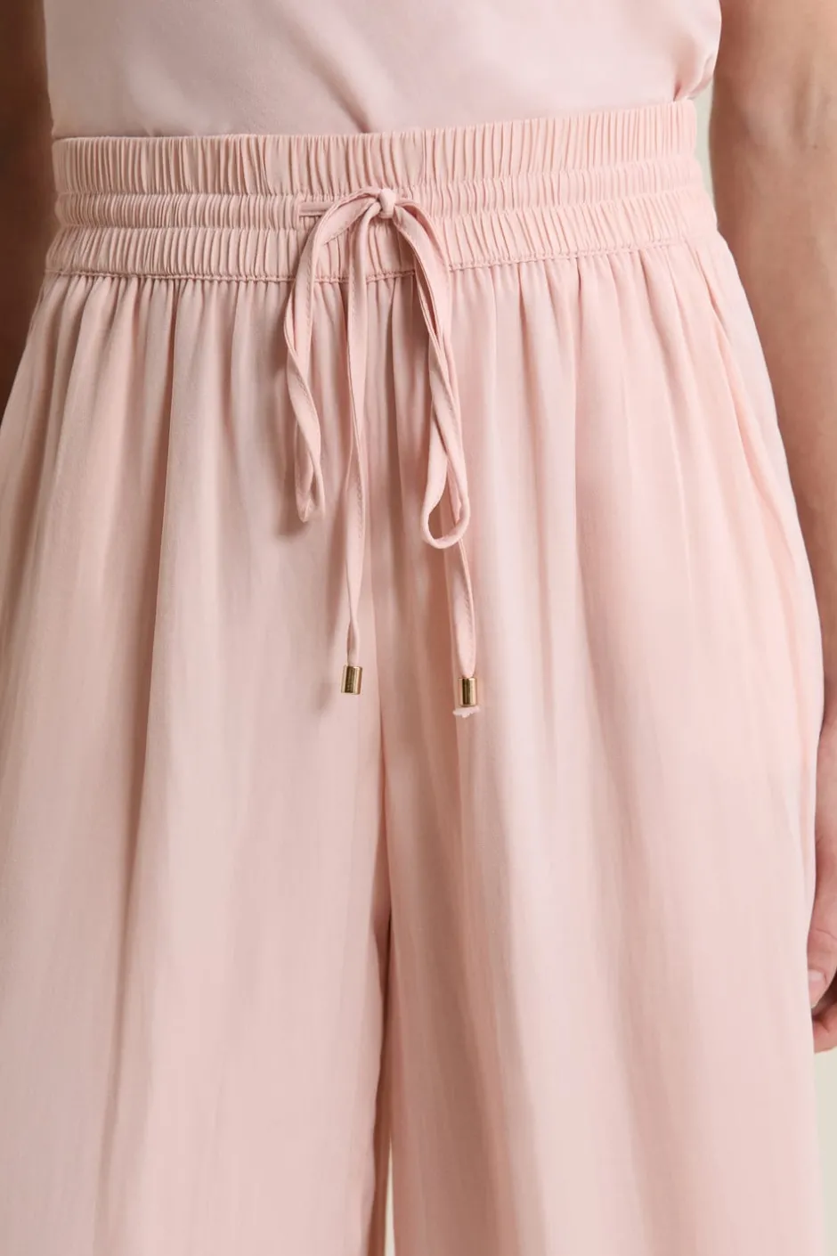 ETAM Partes De Abajo De Pijama|Pantalon satiné coupe large ROSE POUDRE
