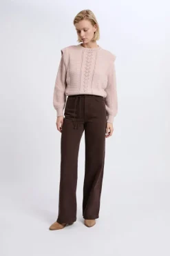 ETAM Corte Ancho|Jeans|Pantalones anchos con cordón de algodón MARR&Oacute;N