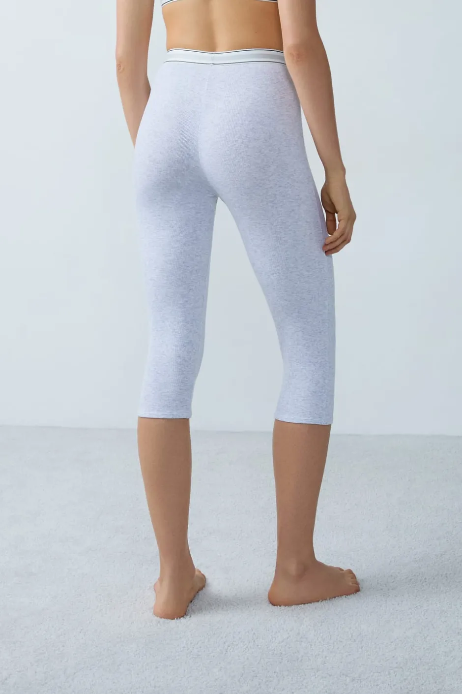 ETAM Culotte|Pantalones cortos de ciclista de algodón acanalado GRIS CLARO