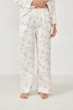 ETAM Partes De Abajo De Pijama|Pantalones de pijama estampados satinados ESTAMPADO BLANCO ROTO