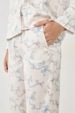 ETAM Partes De Abajo De Pijama|Pantalones de pijama estampados satinados ESTAMPADO BLANCO ROTO