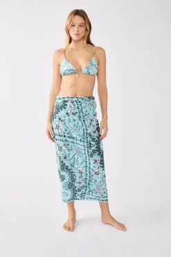 ETAM Accesorios|Túnicas Y Vestidos De Playa|Pareo de algodón estampado ESTAMPADO FONDO AZUL