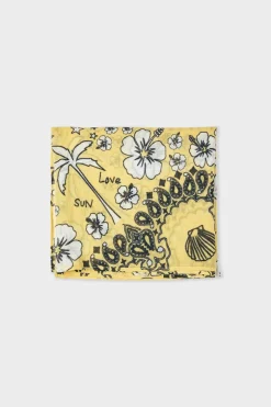 ETAM Accesorios|Túnicas Y Vestidos De Playa|Pareo de algodón estampado ESTAMPADO FONDO AMARILLO