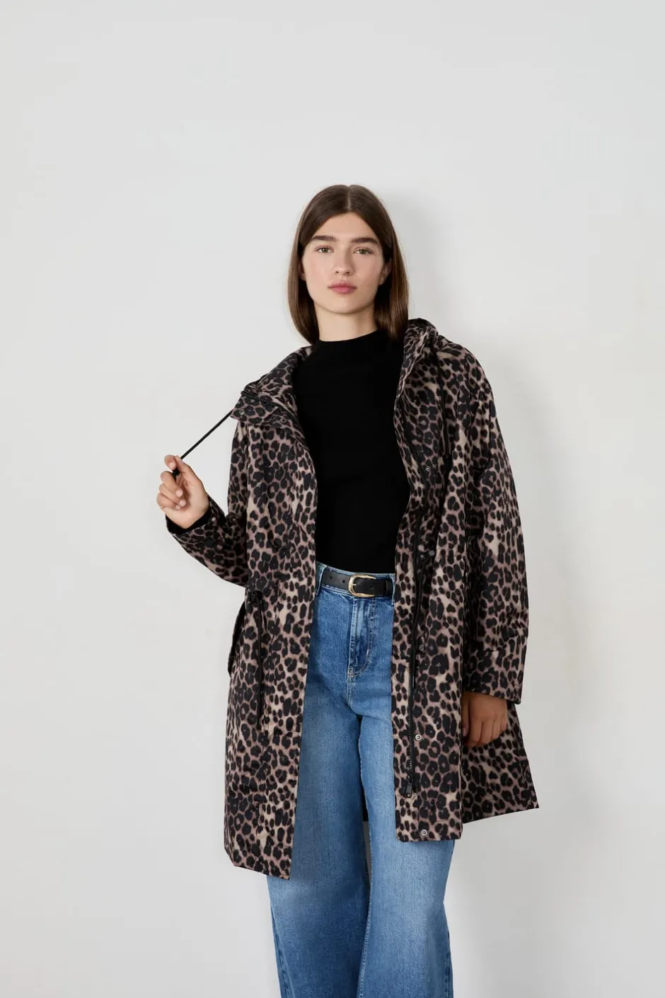 ETAM Abrigos|Parka estampado leopardo ESTAMPADO FONDO CRUDO