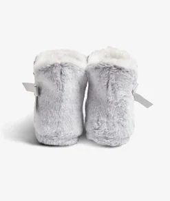 ETAM Zapatillas|Patucos de peluche con lazos Corgi GRIS CLARO