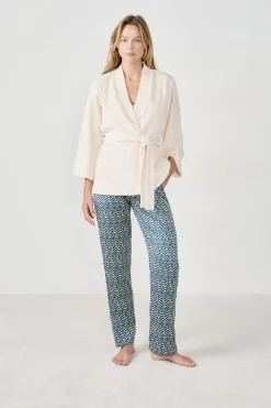 ETAM Pijamas Calentitos|Pijamas 2 Y 3 Piezas|Pijama de 3 piezas ESTAMPADO BLANCO ROTO