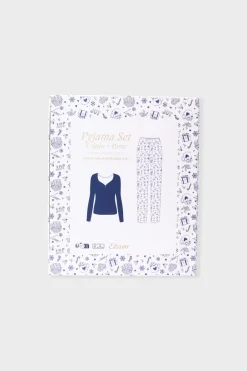 ETAM Los Pijamas Más Responsables|Pijamas 2 Y 3 Piezas|Pijama de 2 piezas con estampado de algodón MARINO