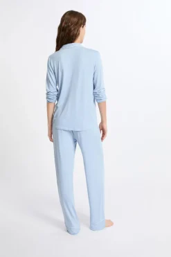 ETAM Los Pijamas Más Responsables|Pijamas 2 Y 3 Piezas|Pijama de 2 piezas de manga larga AZUL CIELO